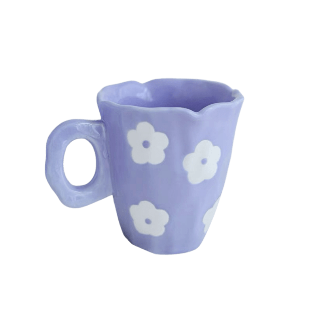 Cute purple daisy flower flower mug