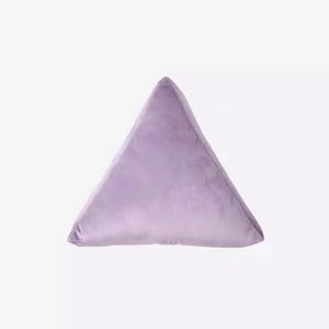 Purple Triangle Shaped Velvet Pillow