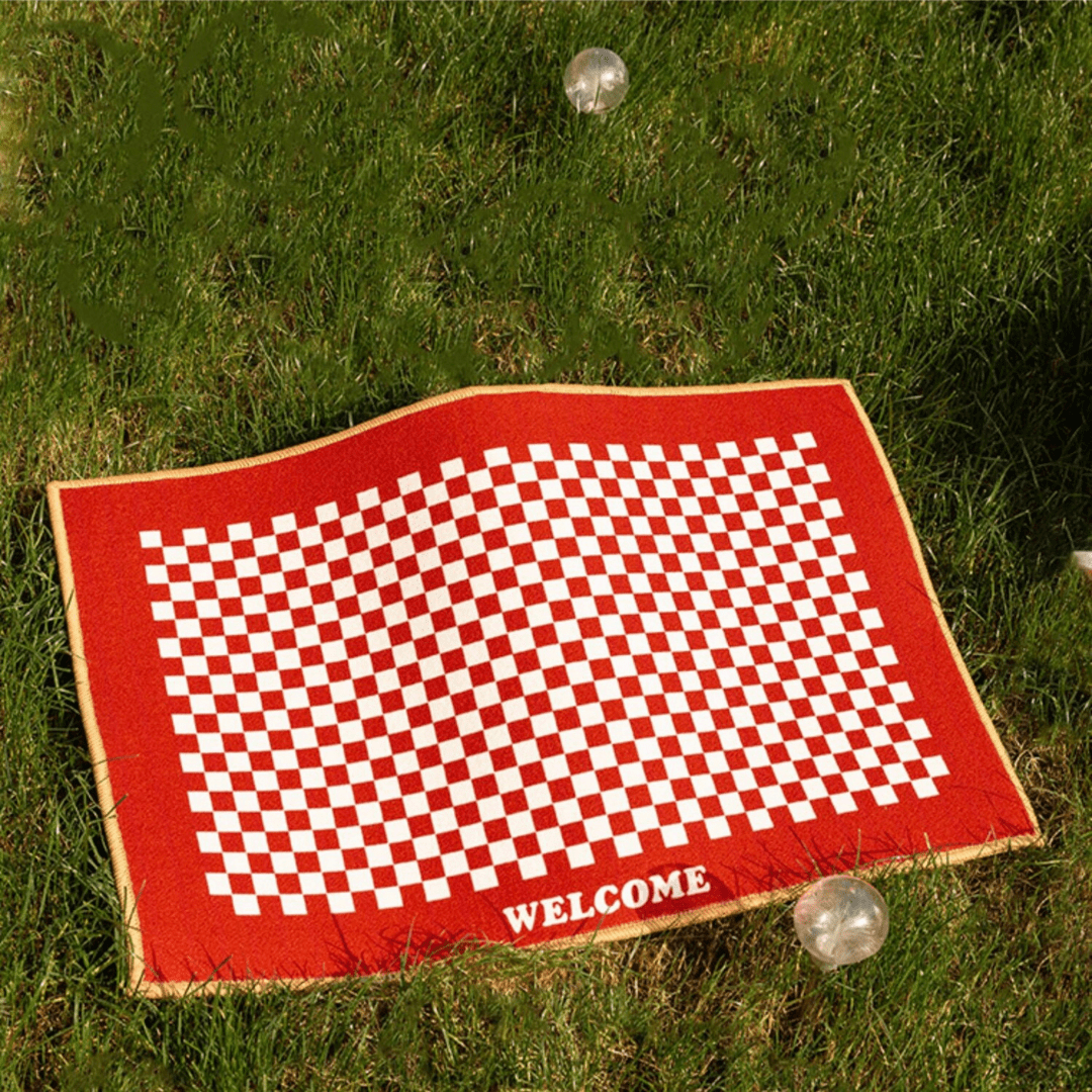 red checkered floor mat rug - homelivy
