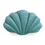 Load image into Gallery viewer, Teal Blue Velvet Clam Shell Pillow
