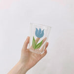 Load image into Gallery viewer, Blue Flower Drinking Glass
