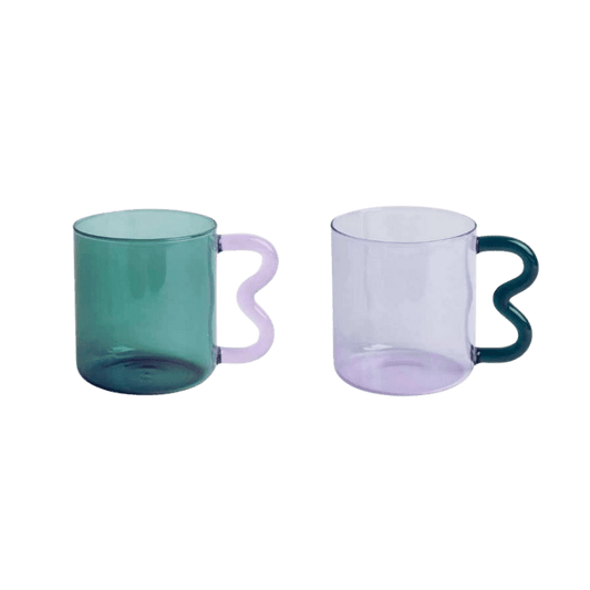 Wavy Handle Glass Mug