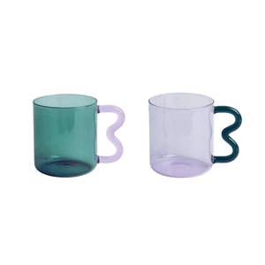 Wavy Handle Glass Mug