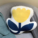 Load image into Gallery viewer, yellow flower shaped decorative pillow
