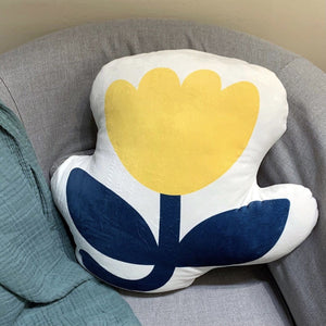 yellow flower shaped decorative pillow